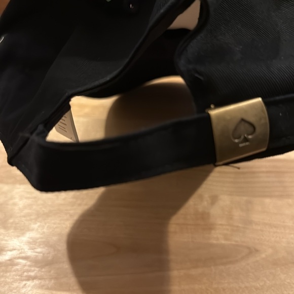 Kate Spade Black Cap with Embroidered Text - Picture 6 of 6